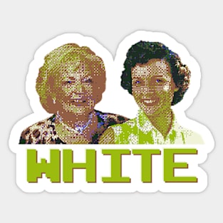 White Green Pixelate Sticker